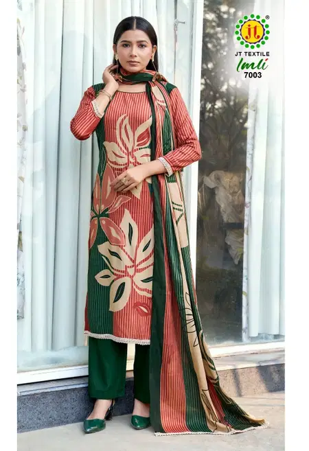 Imli Vol 7 By Jt Rayon Foil Printed Dress Material Wholesalers In Surat
